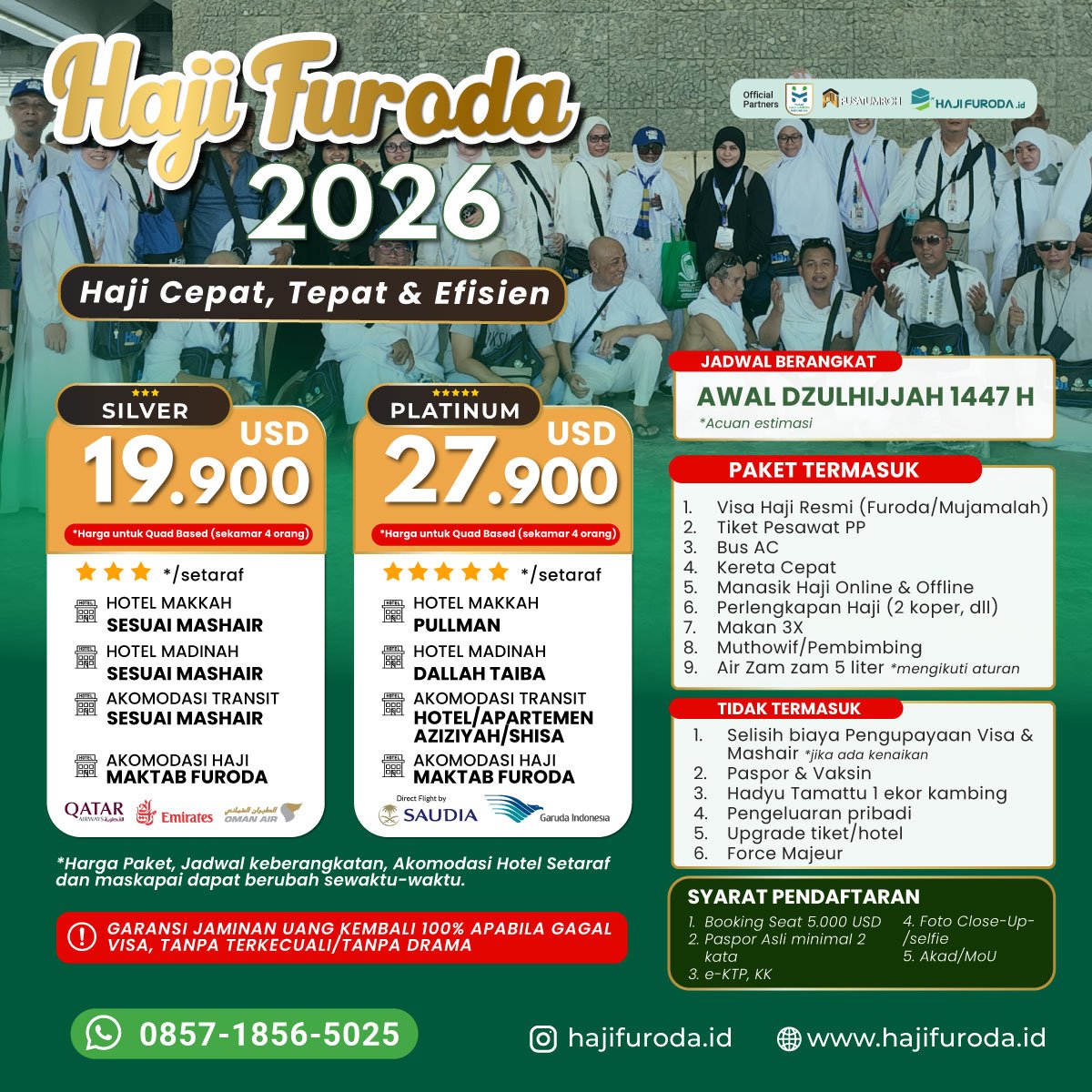 Haji Furoda 2026 Paket Silver dan Platinum
