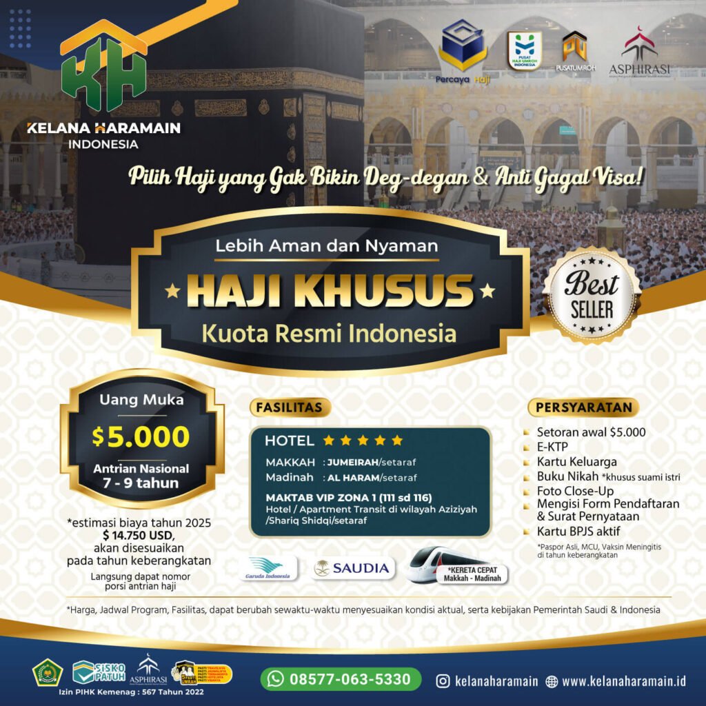 Haji Khusus ONH Plus Kuota Resmi antri 5 sd 7 tahun